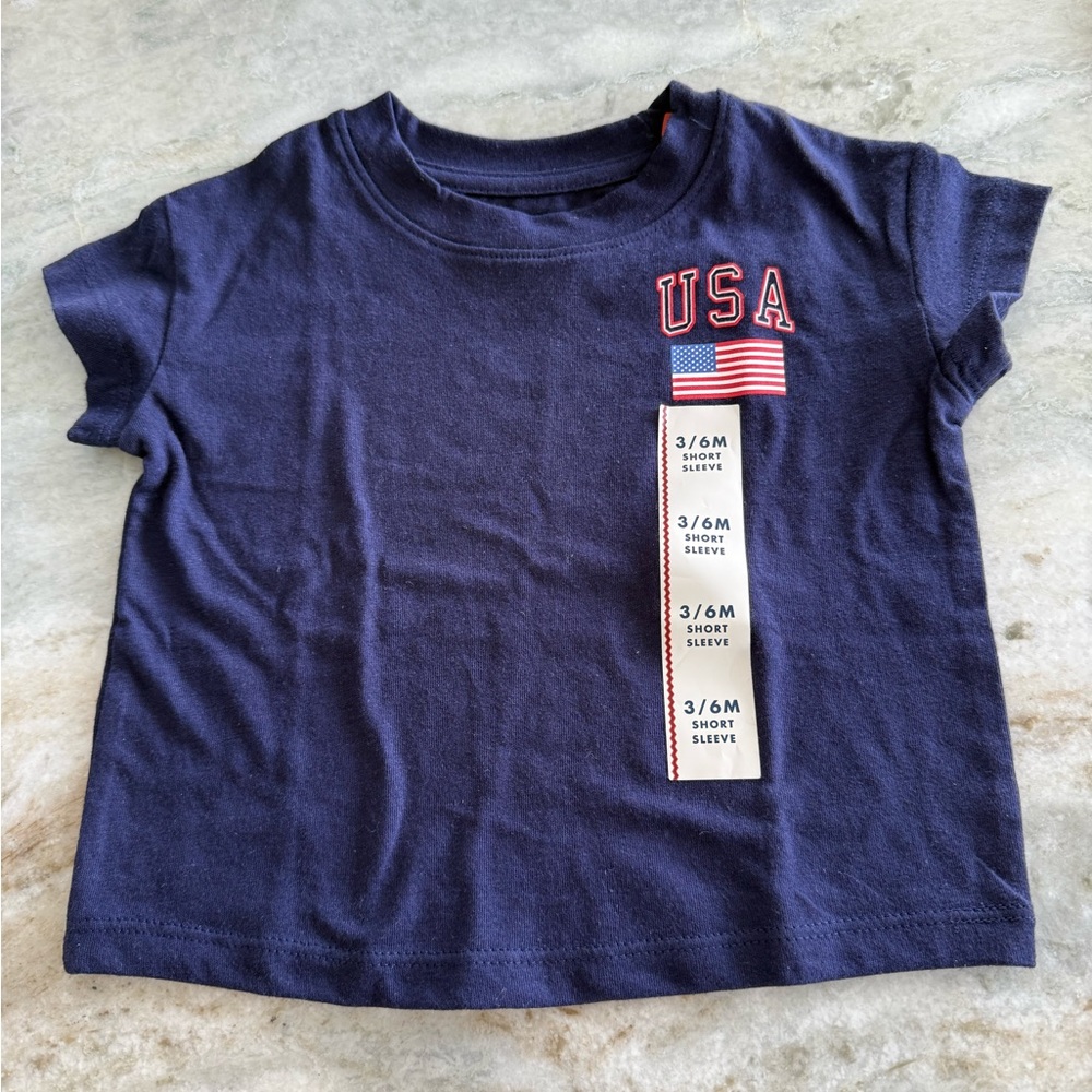 Cat & Jack Navy USA Kids Shirt